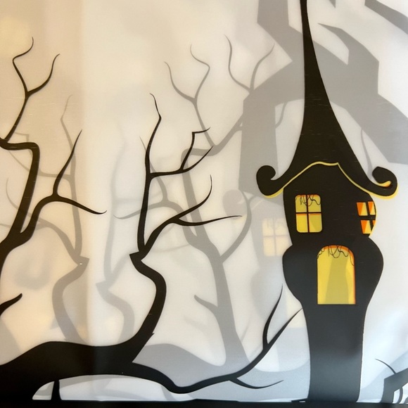 Halloween Haunted Treehouse House Peva Shower Curtain with Metal Grommets - Picture 5 of 11